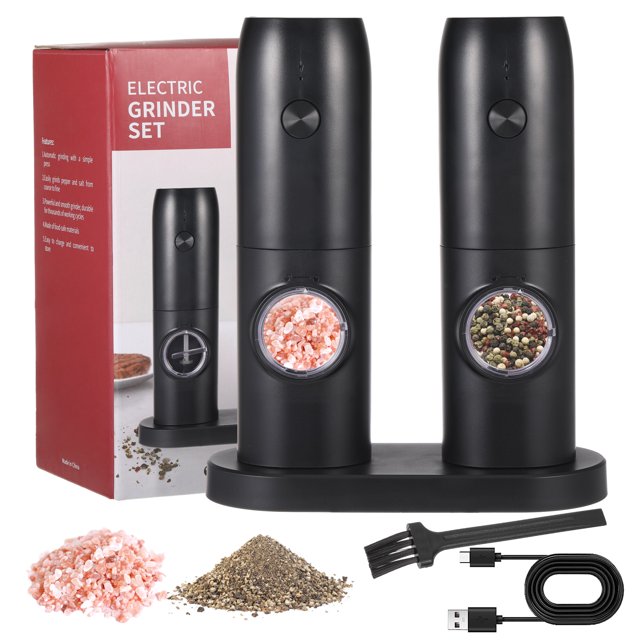 Wrea Electric Salt And Pepper Grinder Set, Automatic Pepper Mill