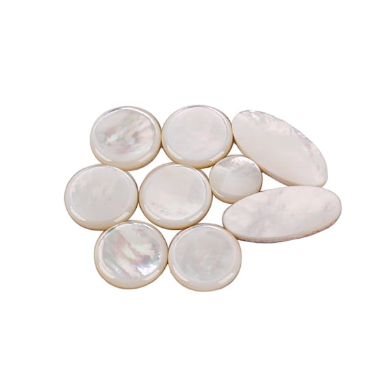 Wrea Pack of 9 Saxophone Key Buttons Inlays Soprano Alto Tenor Sax Pearl Fingertip Button Musical Instrument Replaceable Accessories