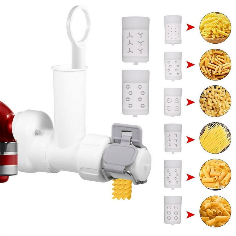 Pasta Attachment for Kitchenaid Stand Mixer with 6 Different Shapes Pasta  Press Outlet,Durable 6-in-1 Pasta Extruder for Kitchenaid Mixer