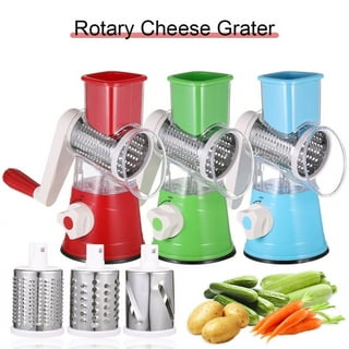 EDEFISY Rotary Cheese Grater-3-in-1Stainless Steel Manual Drum  Slicer,Rotary Graters for Kitchen,Food Shredder for Vegatables,Nuts and  Chocolate(Blue)