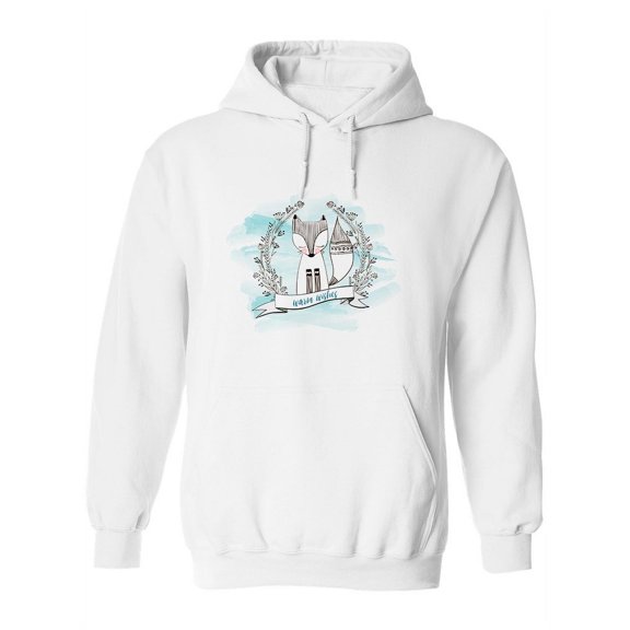 Wreath And Fox Hoodie Women -Image by Shutterstock, Female Medium