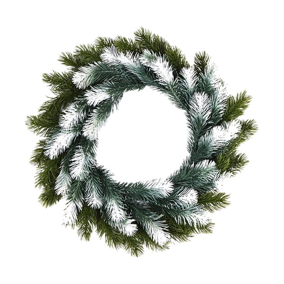 Wreath with Artificial Leaves, 14.5 X 14.5 Inch Sturdy Plastic Decoration for Indoor Outdoor Front Door Wall, Easy-Clean Realistic Leaf Wreath for Christmas, Holiday Party, Garden