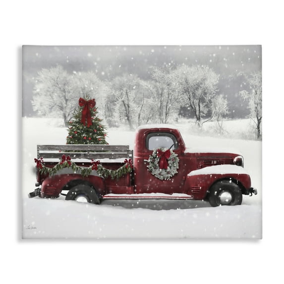Stupell Industries Wreath Bedecked Christmas Truck Canvas Wall Art, design by Lori Deiter, 16 x 20