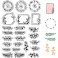 thumbnail image 1 of Wreath Branch Clear Stamps Garland Flower Plant Reusable Retro Postmark Transparent Silicone Stamp Seals, 1 of 9
