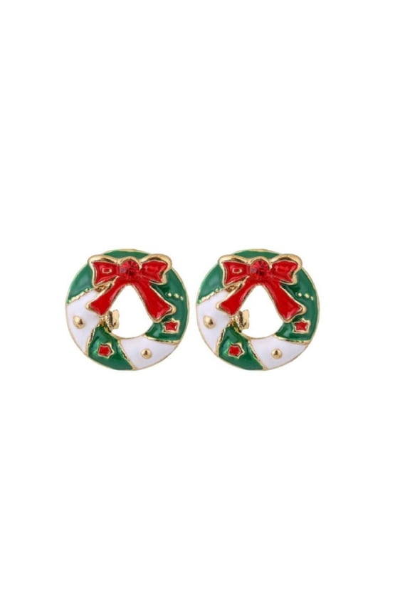Wreath Christmas Holiday Earrings