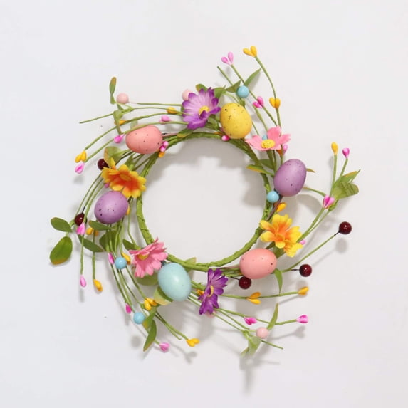 Wreath Clearance! YZEGDCH Easter Spring Wreath, Artificial Spring Floral Wreath, Home Wall Farmhouse Springtime Easter Holiday Party Decor