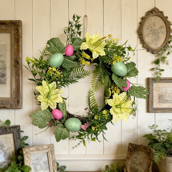 Wreath Decoration Easter Wreath Decorations Flower Garlands Hanging Decorations Easter Eggs Easter Eggs Holiday Decorations