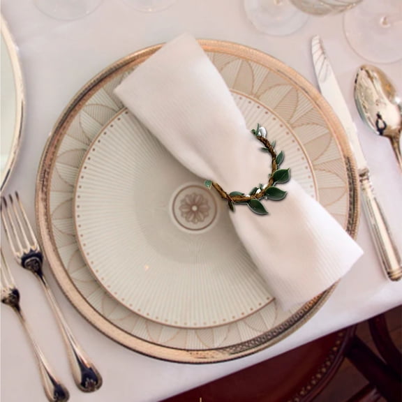 Wreath Decorative Floral Arrangement for Home Indoor Outdoor Hanging Elegant Summer Napkin Ring Holder with White Berry Design