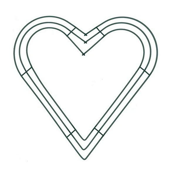 Wreath Frame Solid Wall Hanging Metal Heart Shaped Wire Wreath Form for Home Decor