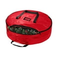 thumbnail image 1 of Wreath and Garland Bag for 7.9"*29.5" Wreaths, Christmas Wreath Storage Bag, Wreath Storage Container,Garland Wreaths Container with Handles - Durable Material Holiday Wreaths Storage Holder Red, 1 of 7