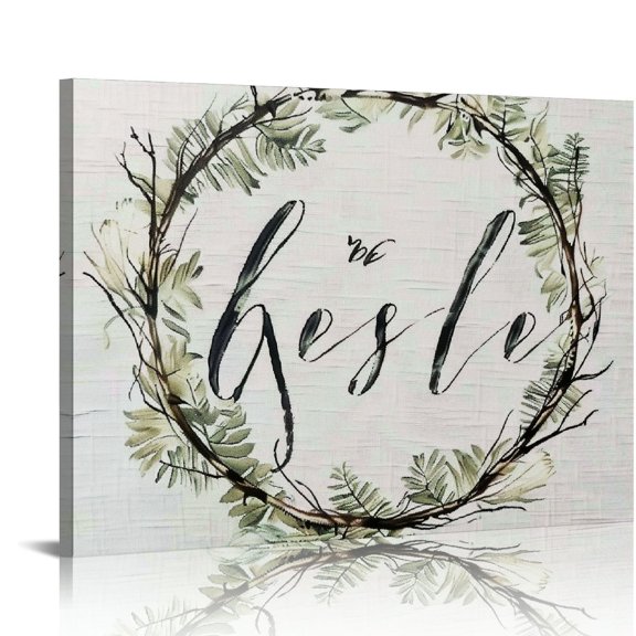Wreath Handwritten Message Wall Decor for Bathroom - Home Art Ready To Hang Room Decor 16x12in
