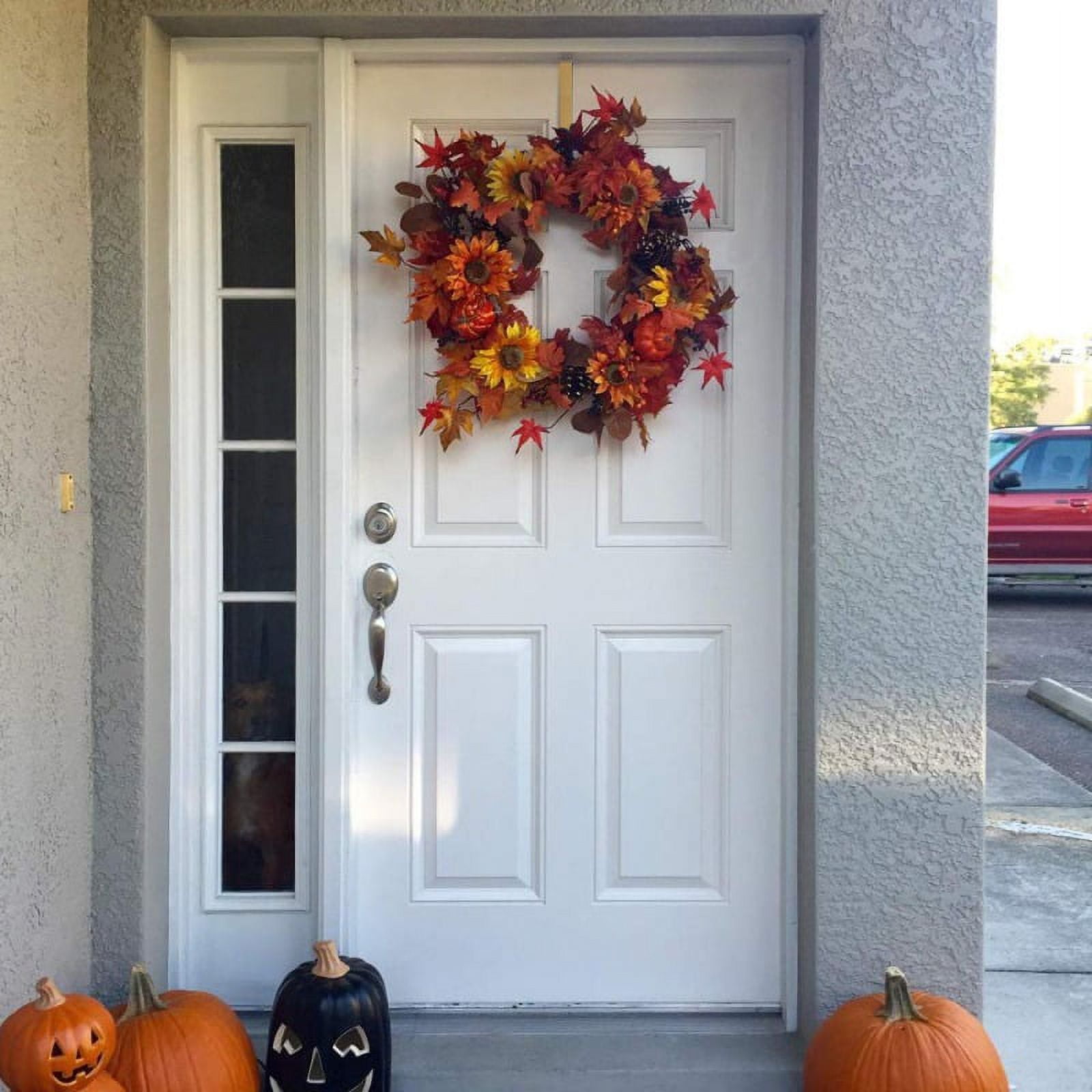 Wreath Hanger Adjustable Over The Door Wreath Hanger Wreath Holder Wreath Hook for Door Pack Of 2