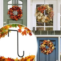 Wreath Hanger Door Hook - Black Iron Metal Decoration Hook, 14.96x4.13x0.39in, Strong 20LBS Capacity, Perfect for Christmas, Halloween, Easter, and Holiday Wreaths