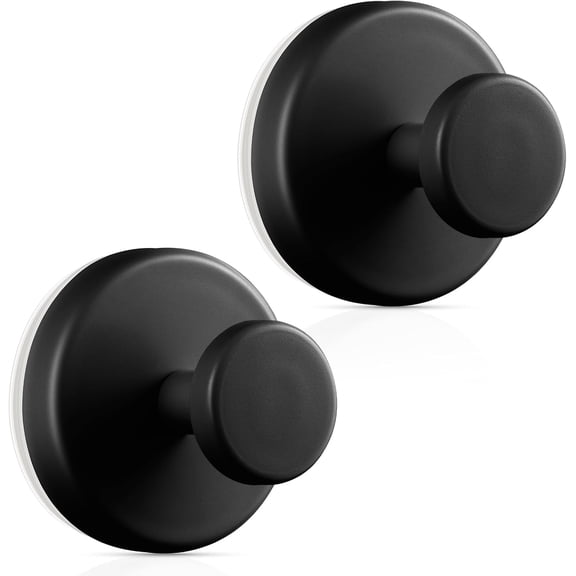 Wreath Hanger for Front Door, Heavy Duty Suction Cup Reef Hook for Glass Window/Over Door/Outdoor, Christmas/Thanksgiving/Halloween/July 4th/Easter/Valentine/Fall/Summer/Spring (Black, 2-Pack)