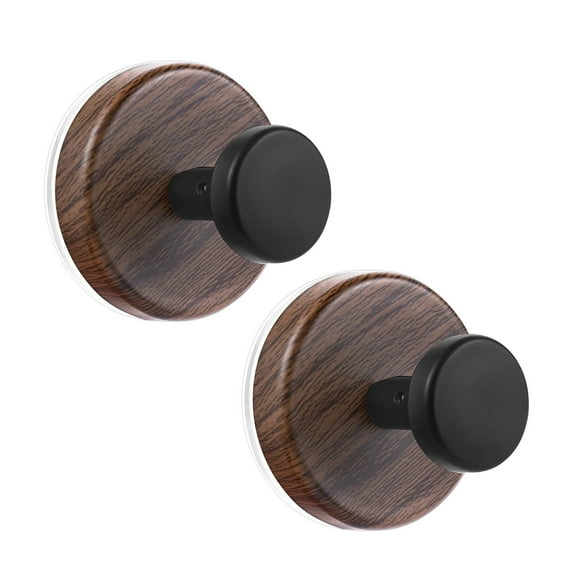 Wreath Hanger for Front Door, Heavy Duty Suction Cup Reef Hook for Glass Window/Over Door/Outdoor, Christmas/Thanksgiving/Halloween/Easter/Valentine/Fall/Winter (Walnut, 2-Pack)