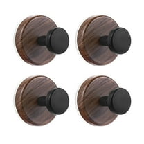 Wreath Hanger for Front Door, Heavy Duty Suction Cup Reef Hook for Glass Window/Over Door/Outdoor, Halloween/Christmas/Thanksgiving/Easter/Valentine/Fall/Summer/Spring (Walnut, 4-Pack)