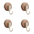 thumbnail image 1 of Wreath Hanger for Front Door,Heavy Duty Wooden Suction Cup Hooks No Drilling Suction Cup Wreath Hanger Hook for Bathroom,Kitchen,Loofah,Towel,Coat,Waterproof & Rustproof,Reusable (White 4 PCS), 1 of 4
