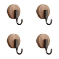 thumbnail image 1 of Wreath Hanger for Front Door,Heavy Duty Wooden Suction Cup Hooks No Drilling Suction Cup Wreath Hanger Hook for Bathroom,Kitchen,Loofah,Towel,Coat,Waterproof & Rustproof,Reusable (Black 4 PCS), 1 of 4