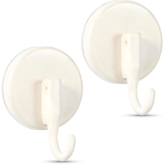 Wreath Hanger for Front Door, Upgraded Suction Cup Reef Hook for Glass Window/Over Door, Christmas/Thanksgiving/Halloween/July 4th/Easter/Valentine/Spring/Summer/Fall (White, 2-Pack)