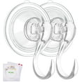 thumbnail image 1 of Wreath Hanger, Large Clear Removable Heavy Duty Suction Cup Wreath Hooks with Wipes 22 LB Strong Window Glass Door Suction Cup Wreath Holder for Halloween Christmas Wreath Decorations - 2 Pcs, 1 of 5