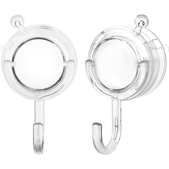 Wreath Hanger, Large Twist Lock Suction Cup Wreath Hooks, Heavy Duty, 22 LB Capacity, Removable and Reusable, Round, Clear, 2 Pcs