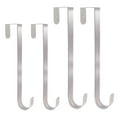 thumbnail image 1 of Wreath Hanger for Front Door - Large Wreath Metal Hook for Christmas Wreath Over the Door Hanger 2*15"+2*12" - 4pcs Nickel, 1 of 7