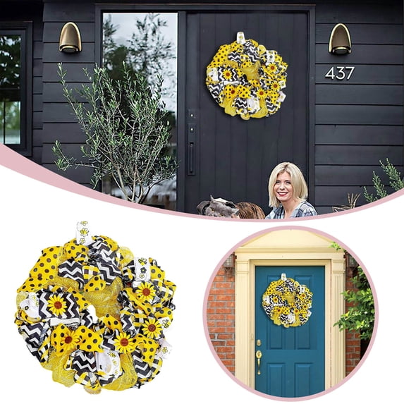 Wreath Holiday Wreath Rattan Ring Door Hanging Festive Party Atmosphere Decoration Pendant