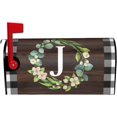 thumbnail image 1 of Wreath Monogram Letter G Mailbox Covers, Buffalo Plaid Outdoor Magnetic Mailbox Cover, 21 x 18 in Mail Box Covers for Garden Yard Decor, 1 of 6