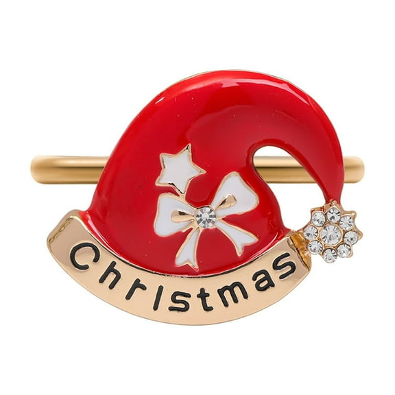 Wreath Napkin Rings Christmas Trees Napkin Holder Buckles for Christmas Holiday Wedding Party Dinner Table Decoration