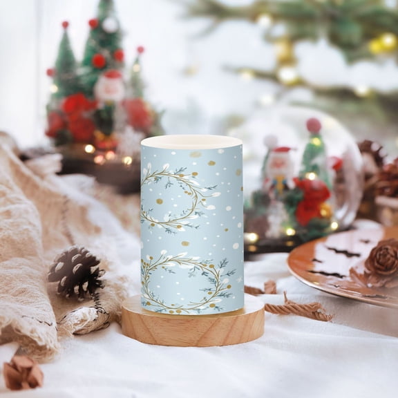 Wreath Pattern Set of 2 Flameless LED Candles Remote and Timer Indoor Outdoor