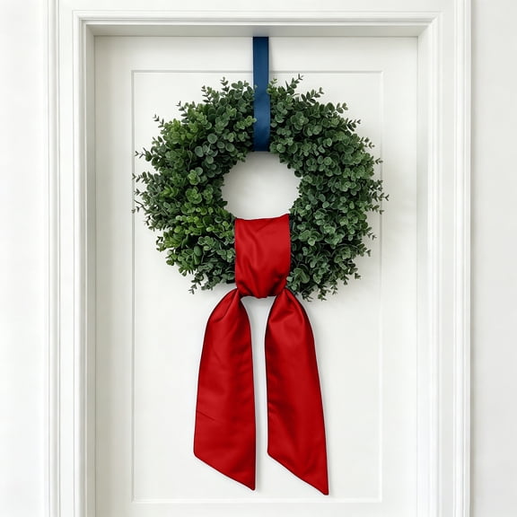 Wreath Ribbon, Door Decoration Ribbon, Polyester Wreath Bows, 55 Inch Multi-Color Ribbon for Front Door Mailbox Summer Baptism Holidays