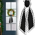 thumbnail image 1 of Wreath Sash for Front Door Black Wave Cotton Wreath Satin Sash Garland Ribbon Accessories for Wreaths Yard Doorway Indoor Outdoor Bow Bridal Shower Home Decor,3.7 x 54 inch, 1 of 7