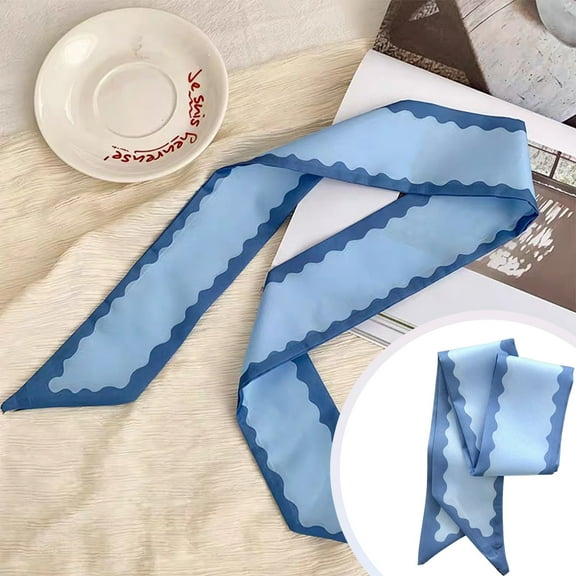 Wreath Sash for Front Door, Blue Cotton Wreaths Satin Sash, Burlap Garland Ribbon Accessories for Wreath, Yard Doorway Indoor Outdoor Bow Bridal Shower Home Decor, 2.7 x 35.4 Inch