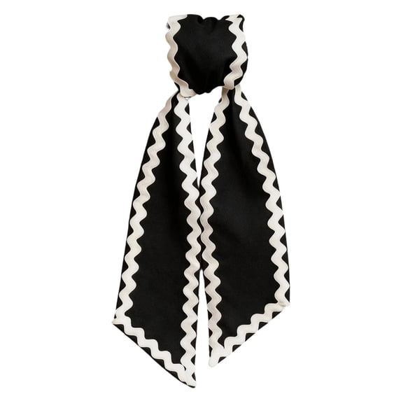 Wreath Sash for Front Door Black Wreath Sash Wave-Edges Sashes Yard Doorway Indoor Outdoor Wall Ribbon Bow Home Decor Wedding Parties