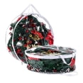 thumbnail image 1 of Wreath Storage Bag with Handles,Fits 30Inch Wreath,Transparency Plastic Wreath Storage Bags with Dual Zippers,Waterproof Wreath Storage Protector for Seasonal Holiday Wreath, 1 of 8