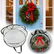 Wreath Storage,Christmas Wreath Storage Bag,Transparent Dustproof And Resistant Hanging Organizer For Holiday Decorations,Christmas Wreath Container With Handles For Easy Carrying And Storage