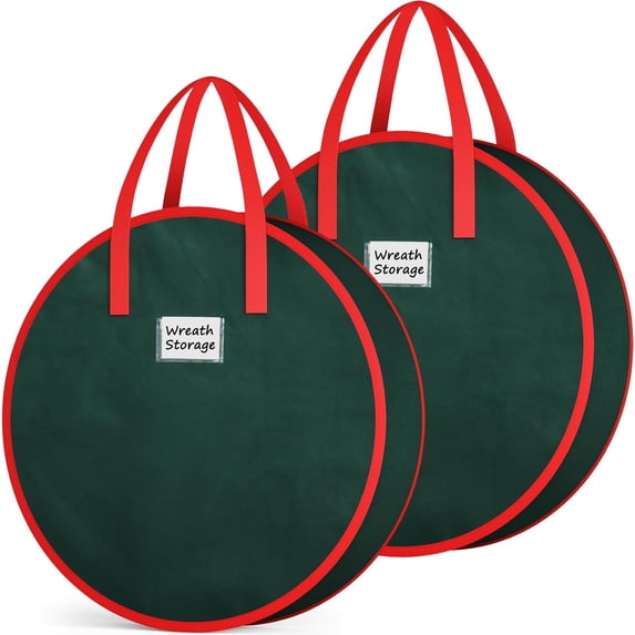 Wreath Storage Container, 2  Christmas Wreath Storage Bag with Sturdy Handle, Two-way Zipper,Durable Wreath Storage Organizer Box for Holiday Decoration (, 36"x8")