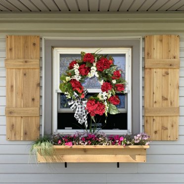 Wreath for Front Door Winter Wreath Christmas Wreath Green Red Hydrangea 16 Inch Handmade Wreath Welcome Wreath Farmhouse Wreath Rustic Wreath