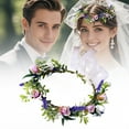 thumbnail image 1 of Wreath for front door,Women Flower Headband Crown Headpiece Hair Wreath With Ribbon Wedding Prom Photos Festival, 1 of 9