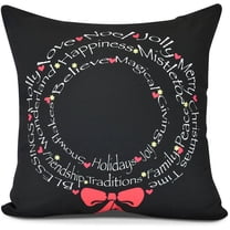 Wreath of Words Word Print Pillow