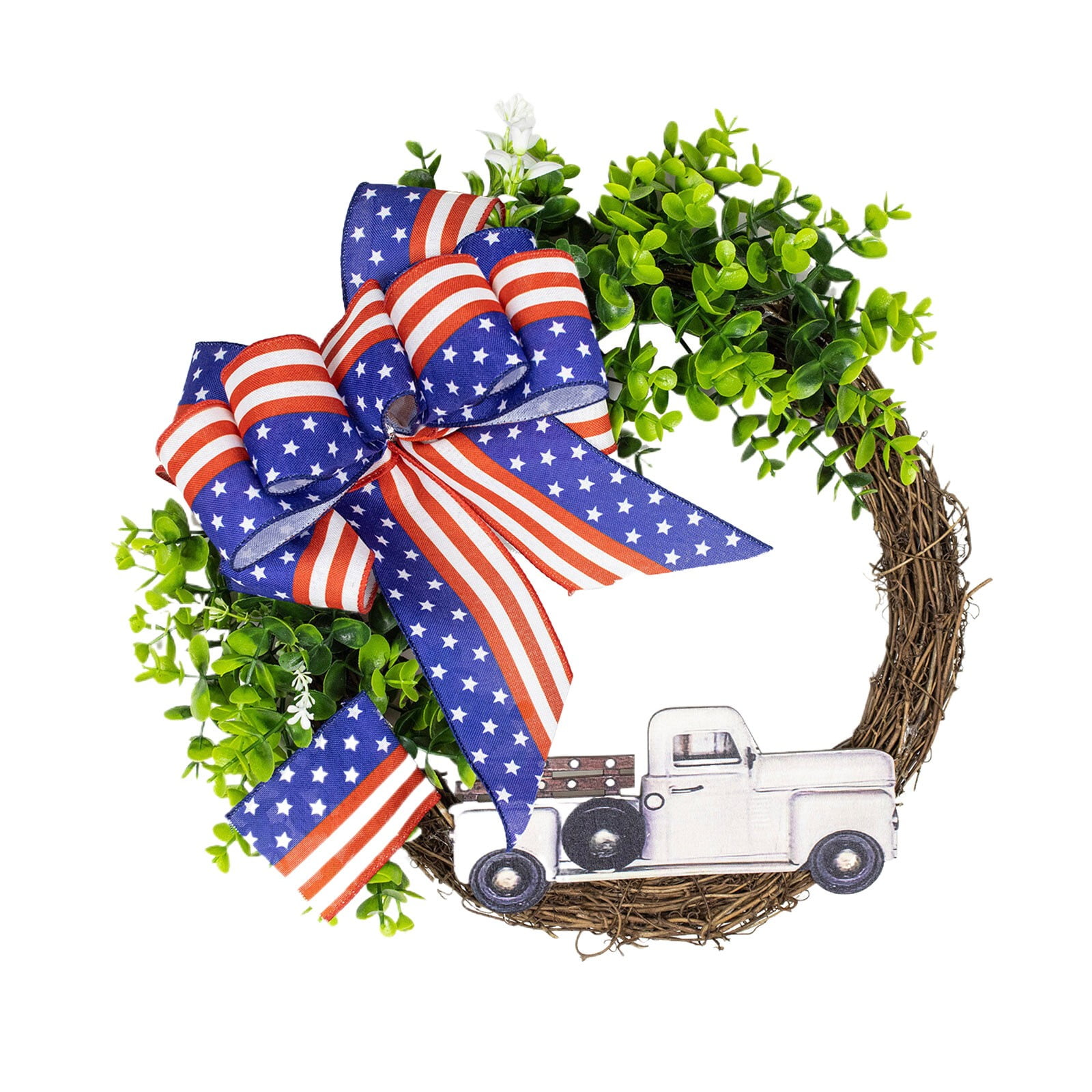 Wreaths For Front Door 13.77'' Handmade Independence And 4th OfJULY