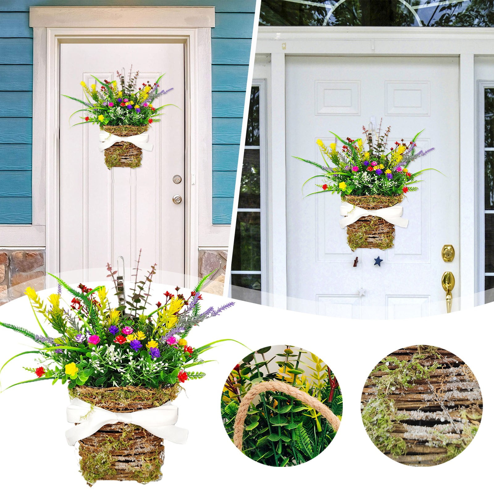 Wreaths For Front Door Spring Simulated Flower Wreath Wreath Wall