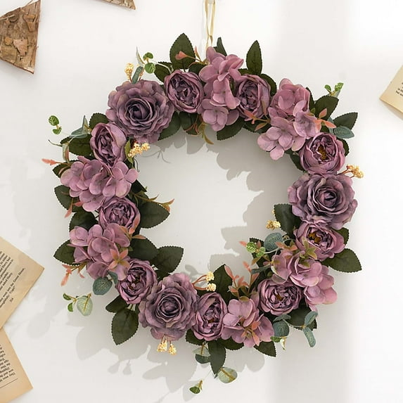 Wreaths for Front Door Promotion Sale! Nomeni Autumn Hydrangea Peony Simulation Wreath Decoration Wreath Door Decoration Wall Decoration Pendant Window Decoration, Home Decor Clearance Sale