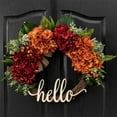 thumbnail image 1 of Wreaths for Front Door Promotion Sale! Nomeni Front Door Wreath Fall Wreath Fall Wreath Orange Red Hydrangea Wreath Handmade Wreath Wreath Farmhouse Wreath（16In）, Home Decor Clearance Sale Red, 1 of 7