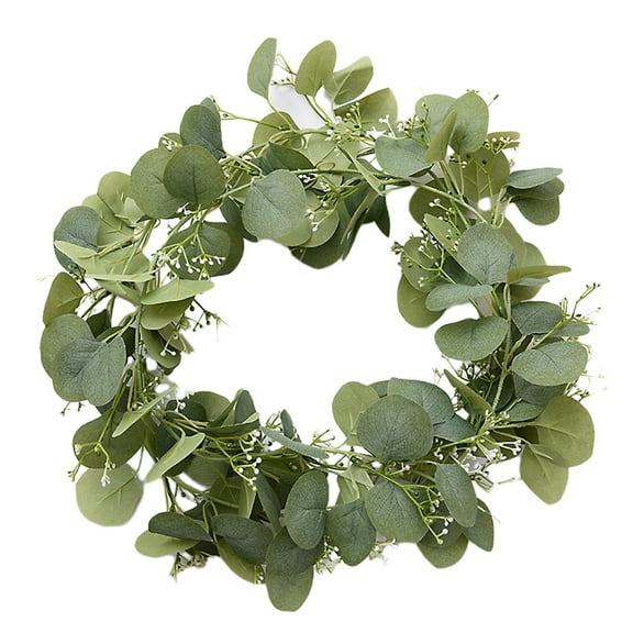Wreaths for Front Door 78", Handmade Green Leaves Wreath for Summer, Spring and All Seasons, Greenery Floral Wreath for Wall and Outside