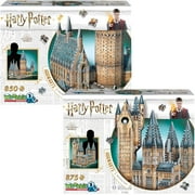 Wrebbit 3D - Harry Potter Hogwarts Castle 1,725 Piece 3D Jigsaw Puzzle Collection Bundle Includes Great Hall and Astronomy Tower