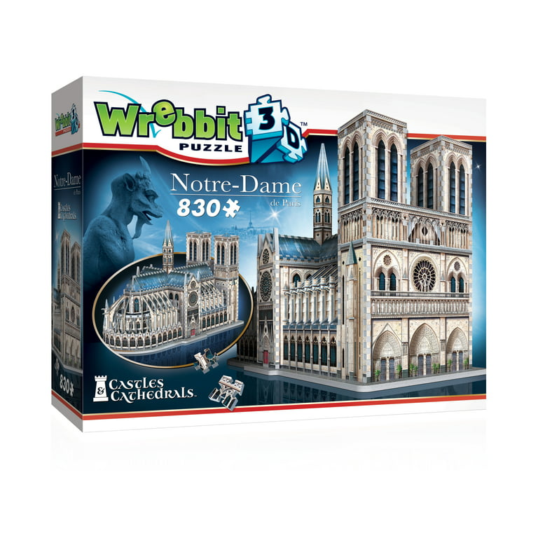 Notre Dame De Paris 3D Wooden Puzzle, DIY 3D Puzzle, Wood Desk