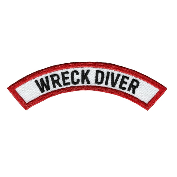Wreck Diver Scuba Certification Chevron Embroidered Iron-On Patch