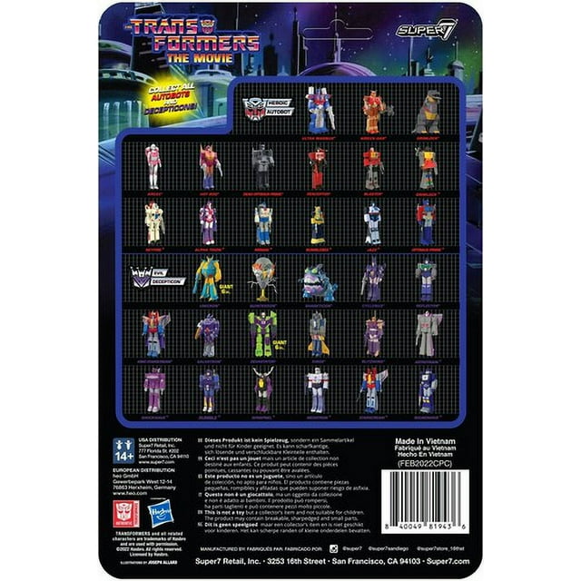 Wreck-Gar Transformers The Movie Super7 Reaction Action Figure