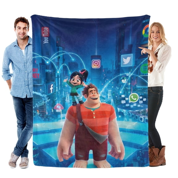 Wreck It Ralph-Anti-Pilling Flannel Blanket Soft Lightweight Plush Fuzzy Cozy Luxury Blanket for Home and Kitchen Use Perfect for Kids and Adults
